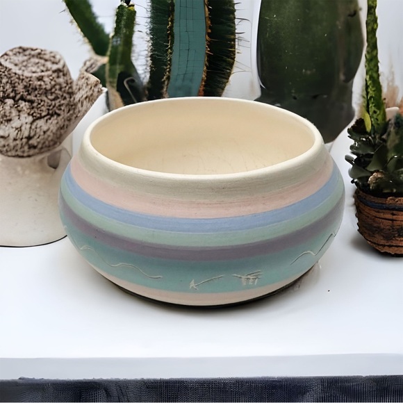 Southwestern Vintage Pottery Bowl Ceramic 4.25”x3” Trinket Jewelry Decor - Picture 1 of 11